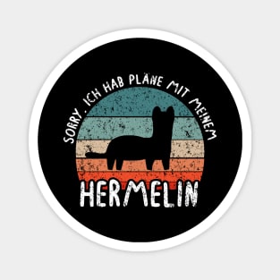 Hermelin Retro Design Vintage Familie Wildtier Magnet